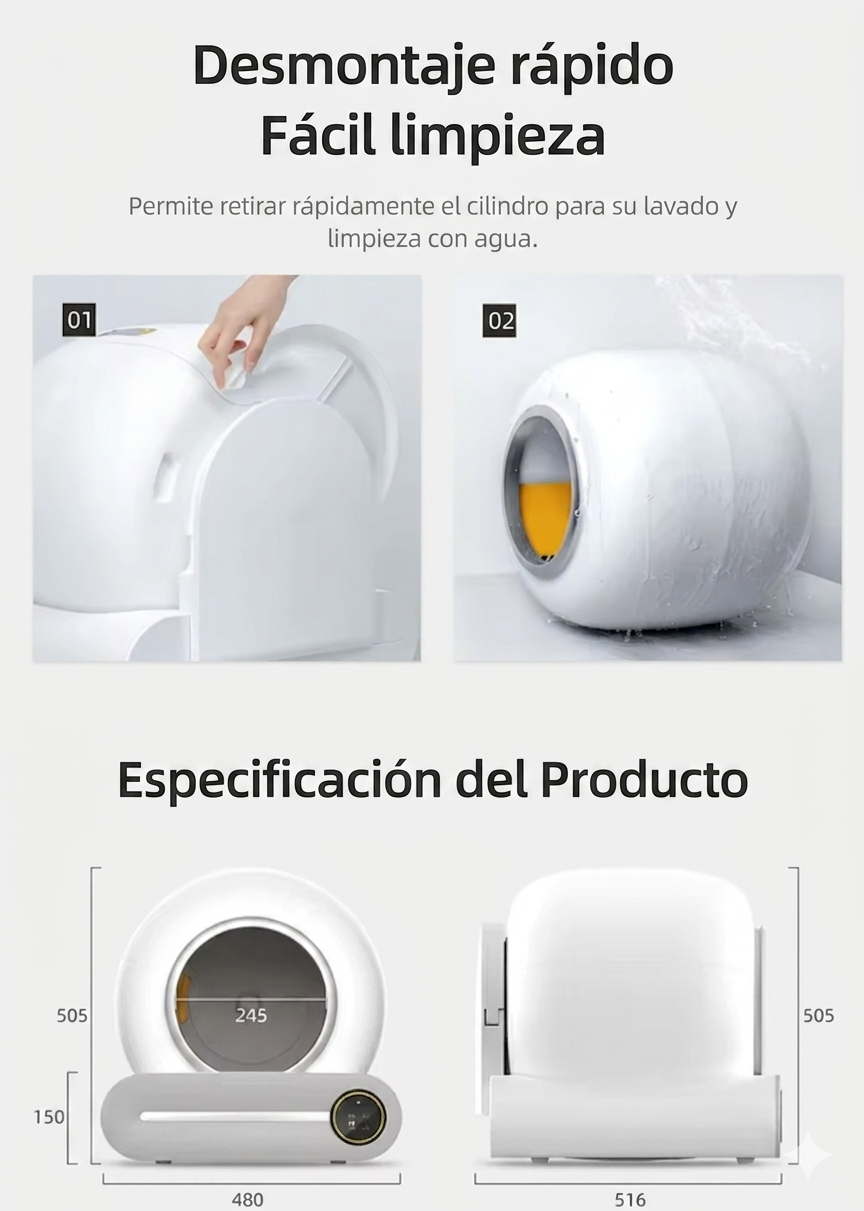 Arenero inteligente autolimpiable