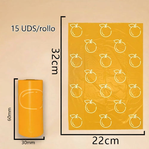 Bolsas biodegradable con olor a naranja