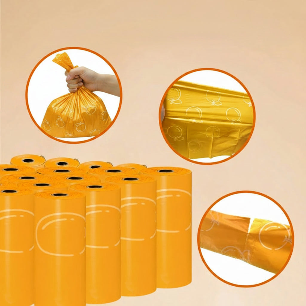 Bolsas biodegradable con olor a naranja