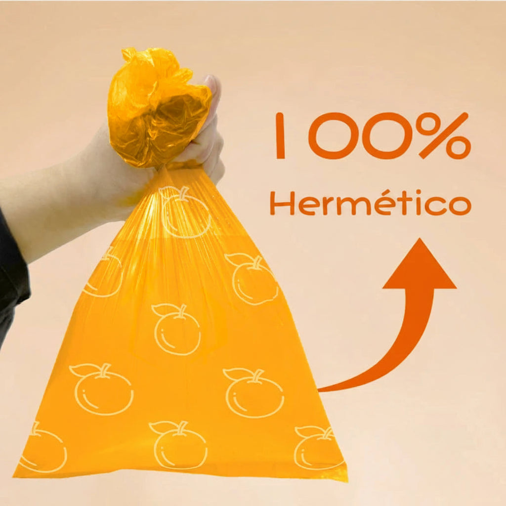 Bolsas biodegradable con olor a naranja